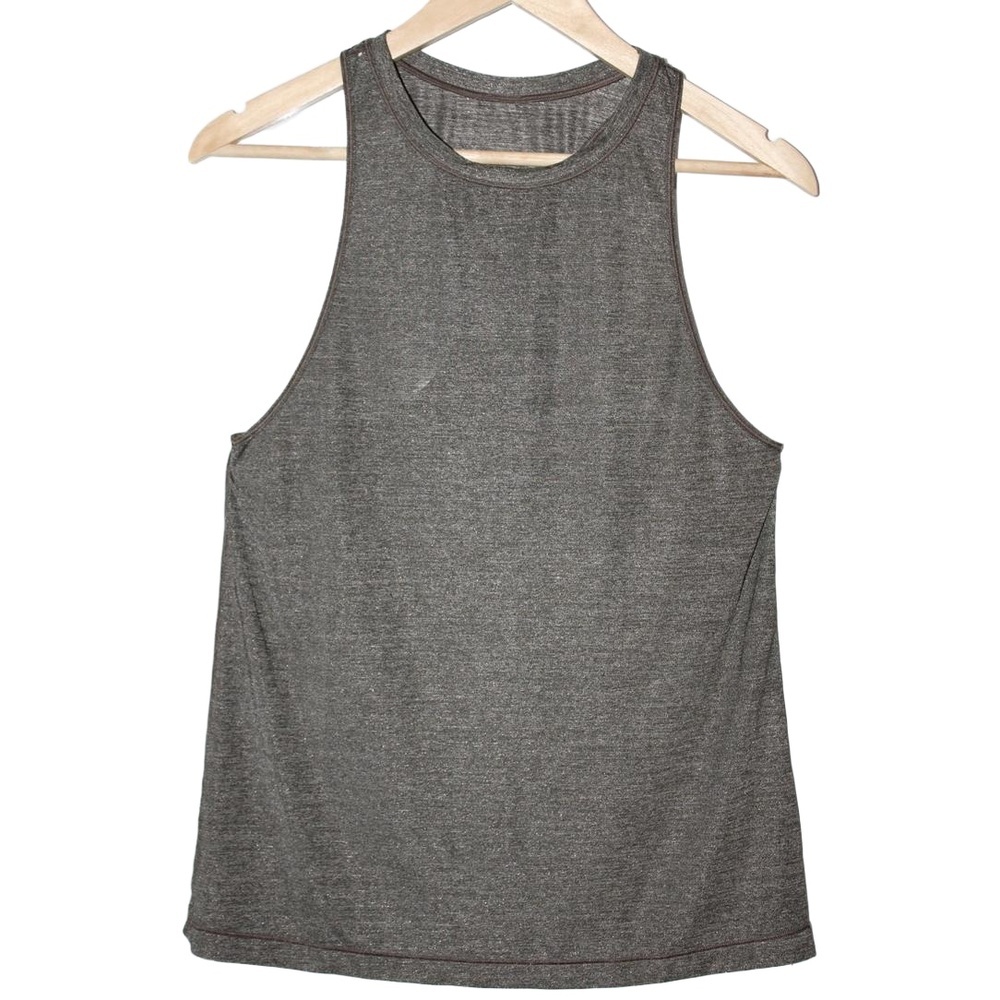 Womens Lululemon Heather Grey Gray Sleeveless Racerback Tank Top Shirt Size 6